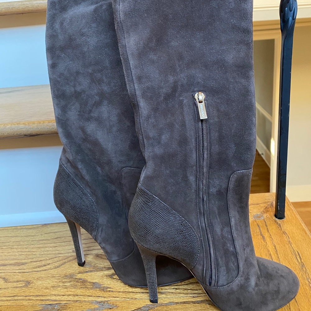 Jimmy Choo Brown Suede Boots Sz 37 NWT